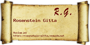 Rosenstein Gitta névjegykártya